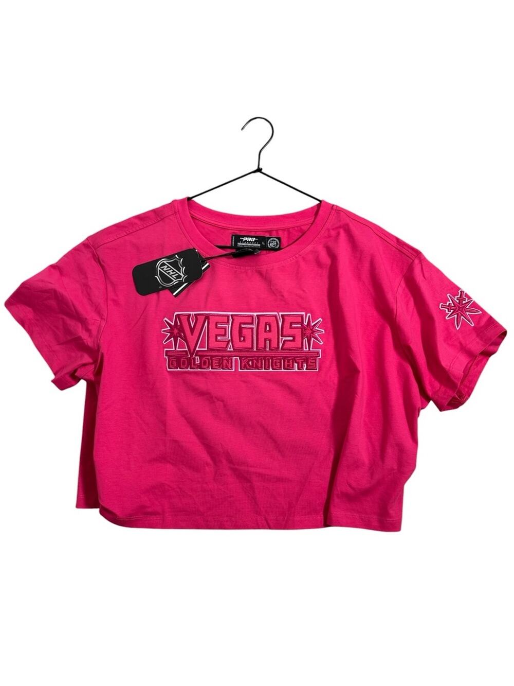 NWT Vegas Golden Knights Pro Standard Pink Crop Boxy Tee Large
